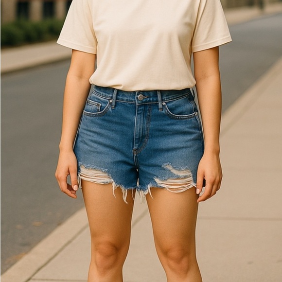 KanCan Denim Shorts, Womens Size 1/24, distressed - Picture 1 of 4